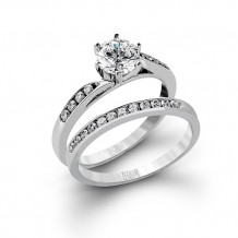 Zeghani 14k White Gold Diamond Engagement Ring