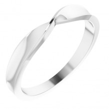 14K White 3 mm Stackable Twist Ring - 51734101P