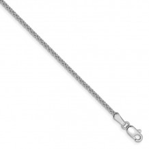 Quality Gold 14k White Gold 1.65mm Solid Polished Spiga Chain Anklet - PEN121-10
