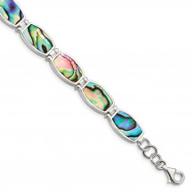 Quality Gold Sterling Silver Abalone Bracelet - QH1032-7.25