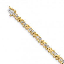 Quality Gold 14k Yellow Gold 3mm Diamond Tennis Bracelet - X818