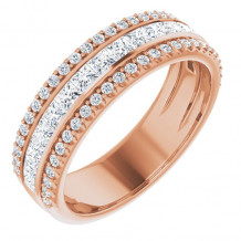 14K Rose 1 1/8 CTW Diamond Anniversary Band - 123296602P