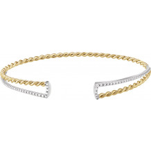 14K Yellow & White Twisted Rope Cuff Bracelet - 65276360001P