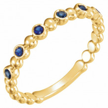 14K Yellow Blue Sapphire Stackable Ring - 71814601P