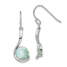 Quality Gold Sterling Silver Rhodium-plated Larimar Swirl Dangle Earrings - QE14441