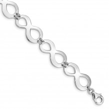 Quality Gold Sterling Silver Rhodium-plated Infinity Bracelet - QG4951-7