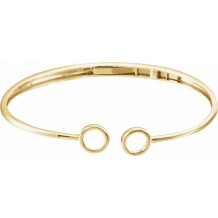 14K Yellow Gold 7 Inch Hinged Circle Cuff Bracelet - 65211760000P