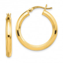 Quality Gold Sterling Silver Gold-flashed 25mm Hoop Earrings - QE6488