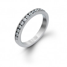 Zeghani 14k White Gold Diamond Wedding Band