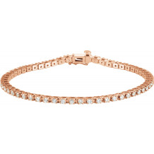 14K Rose 2 1/4 CTW Diamond Line 7 1/4 Bracelet - 6739760003P