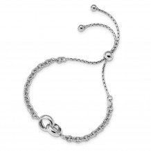 Quality Gold Sterling Silver Rhodium-plated Fancy Link Adjustable 4- 9in Bracelet - QG4531