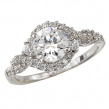 14k White Gold Halo Semi-Mount Diamond Engagement Ring