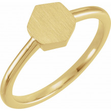 14K Yellow  9.5x8 mm Geometric Signet Ring - 52180103P