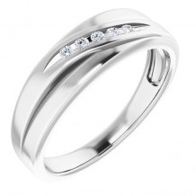 14K White 1/10 CTW Diamond 5-Stone Band - 12278960003P