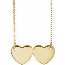 14K Yellow Double Heart 17 Necklace - 863861002P