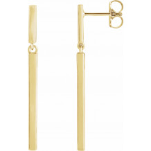 14K Yellow 25.9x1.8 mm Articulated Bar Earrings - 87195100P