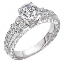 14k White Gold Peg Head Semi-Mount Engagement Ring