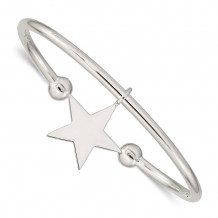 Quality Gold Sterling Silver Star Bangle Bracelet - QB417