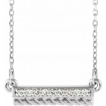 14K White/Yellow .08 CTW Diamond Rope Bar 16-18 Necklace - 86660610P