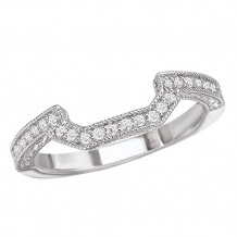 La Vie 14k White Gold Curved Wedding Band