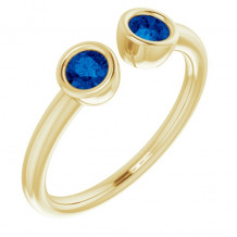 14K Yellow Blue Sapphire Two-Stone Ring - 7189360005P