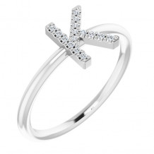 14K White .05 CTW Diamond Initial K Ring - 1238346050P