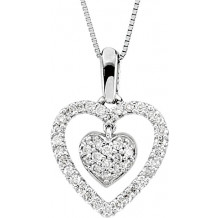 14K White 1/4 CTW Diamond Heart 18 Necklace - 67020101P