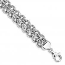 Quality Gold Sterling Silver Rhodium-plated Link Bracelet - QG4984-8