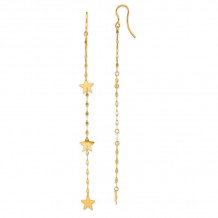 Quality Gold 14k Star Dangle Earrings - SF2681E