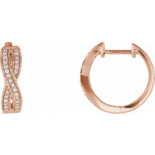 14K Rose 1/5 CTW Diamond Infinity-Inspired Hoop Earrings - 65295860003P