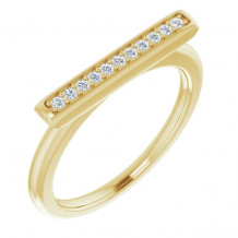 14K Yellow 1/10 CTW Diamond Bar Ring - 65182260000P