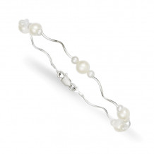 Quality Gold Sterling Silver Rhod-plated 3-6mm FWC Pearl Bracelet - QB249