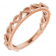 14K Rose Stackable Crown Ring - 51891103P