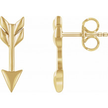 14K Yellow Arrow Earrings - 65238960001P