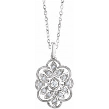 14K White 1/6 CTW Diamond 16-18 Necklace - 65260160000P