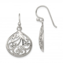Quality Gold Sterling Silver Swirl Dangle Earrings - QE11990