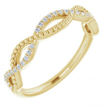 14K Yellow 1/8 CTW Diamond Infinity-Inspired Beaded Anniversary Band - 123115601P