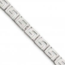 Quality Gold Sterling Silver Greek Key Bracelet - QG1683-7.5
