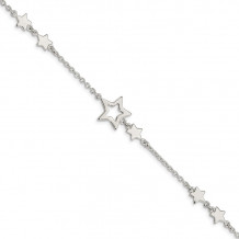 Quality Gold Sterling Silver Star Bracelet - QA71-7.5
