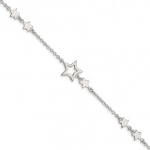 Quality Gold Sterling Silver Star Bracelet - QA71-7.5