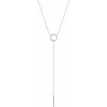 14K White Circle & Bar Y 16-18 Necklace - 5172160000P