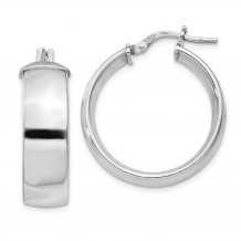 Quality Gold Sterling Silver Rhodium-plated Hoop Earrings - QE11543