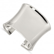 Quality Gold Sterling Silver 50mm Cuff Bangle Bracelet - QB338