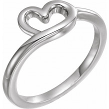 14K White Heart Youth Ring - 51743101P