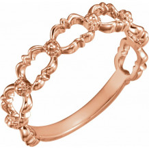 14K Rose Stackable Bead Ring - 51651103P