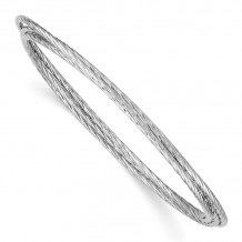 Quality Gold Sterling Silver Rhodium Plated Twisted Intertwined Bangle Bracelet - QB702