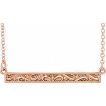 14K Rose Sculptural-Inspired Bar 16-18 Necklace - 86703602P