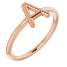 14K Rose Initial A Ring - 51895103P