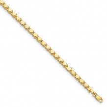 Quality Gold 14k Polished Double-Sided Heart Anklet - ANK98-10