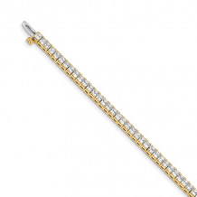 Quality Gold 14k Yellow Gold 2.25mm Princess 5ct Diamond Tennis Bracelet - X10023AA